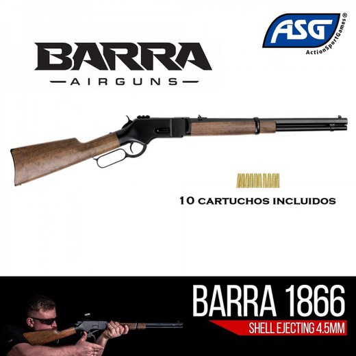 Carabina de Palanca ASG/ Barra 1866 Black Co2 - 4,5 Balines