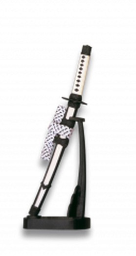 Katana Tole10 Mini Con Peana Blanco y Negro