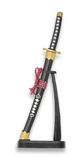 Mini Katana Negra Con Peana