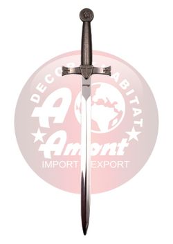 Abrecartas espada Templaria clásica Níquel