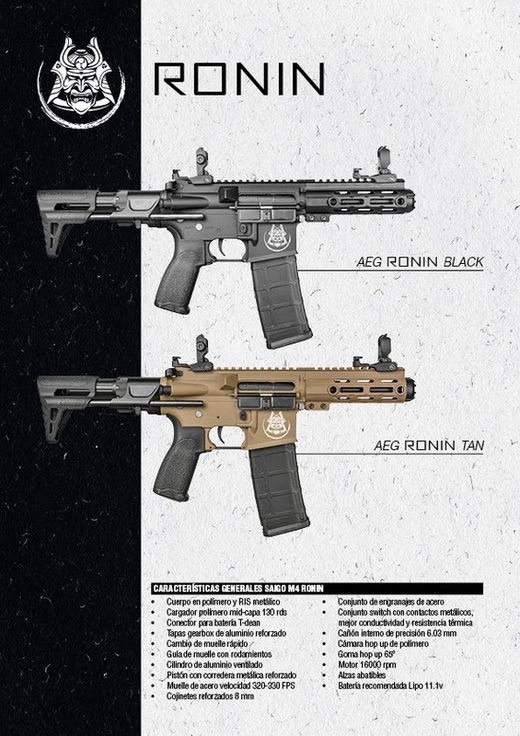 Aeg M4 Ronin Negro Combo Saigo Defense