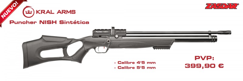 Carabina PCP KRAL Puncher Sintética cal. 5,50 mm – 24 Julios