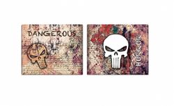 Cartera Impresa Calavera Barbaric