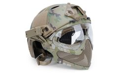 Casco Tipo Fast y Mascara Multicam Delta Tactics