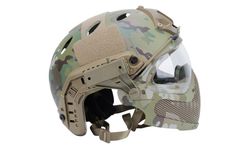 Casco Tipo Fast y Mascara Multicam Delta Tactics