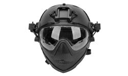 Casco Tipo Fast y Mascara Negro Delta Tactics