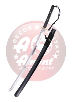 Katana Funcional funda negra encordado negro.
