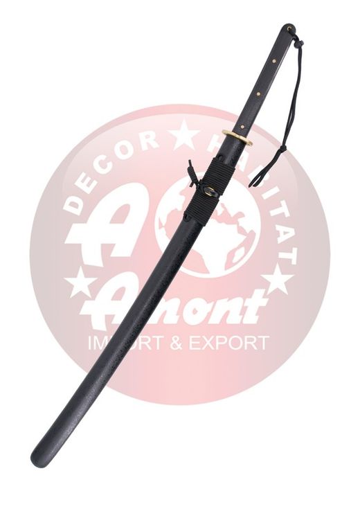 Katana Funcional funda negra encordado negro.