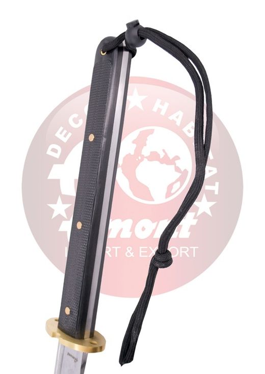 Katana Funcional funda negra encordado negro.