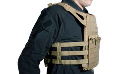 Chaleco Plate Carrier Corte Laser Tan V18 + 2 Placas de Protección Dummy