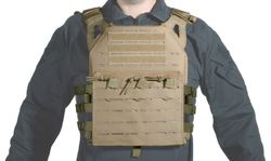 Chaleco Plate Carrier Corte Laser Tan V18 + 2 Placas de Protección Dummy