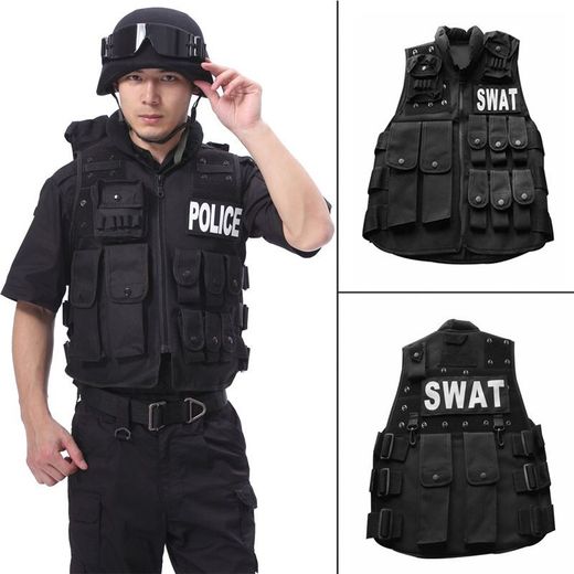 Chaleco Táctico Swat Negro V15 Delta Tactics
