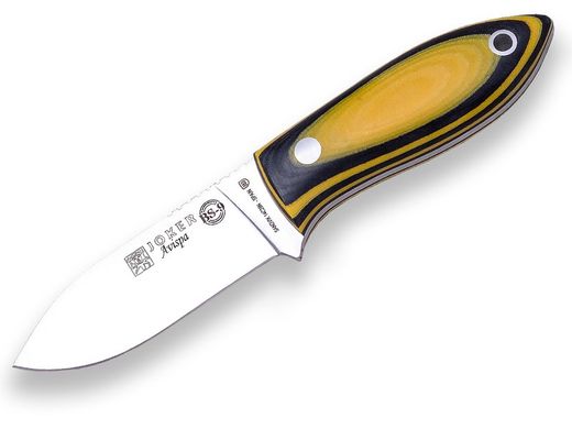 Cuchillo Bushcraft Joker Bs 9 Avispa.Cuchillo de Cuello, Acero Sandvik 14C28N, Mango Canvas Micarta, Hoja 8 Cm. Funda de Kydex.