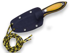 Cuchillo Bushcraft Joker Bs 9 Avispa.Cuchillo de Cuello, Acero Sandvik 14C28N, Mango Canvas Micarta, Hoja 8 Cm. Funda de Kydex.