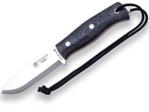 Cuchillo Bushcraft Joker Ember Scandi Mango de Micarta Canvas Negra