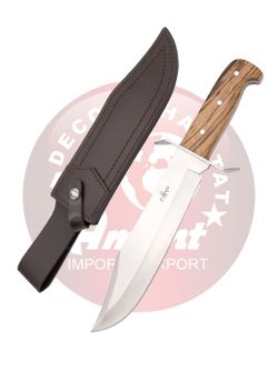 Cuchillo de caza tipo Bowie mango madera y acero 440 Third