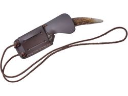 Cuchillo de Monte Para Cuello Colgante Puño En Asta de Ciervo y Hoja de 7,5 Cm