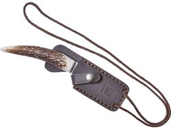 Cuchillo de Monte Para Cuello Colgante Puño En Asta de Ciervo y Hoja de 7,5 Cm