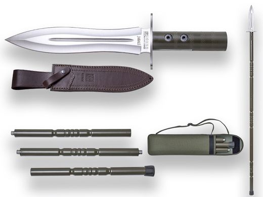 Cuchillo de Remate Joker Jabalí, Con Bastón En Aluminio (Lanza) y Funda de Cordura