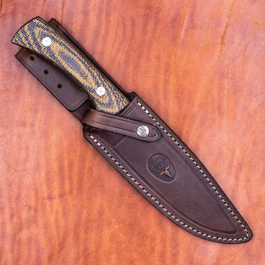Cuchillo Jabali-17G Micarta Yute Mostaza Muela