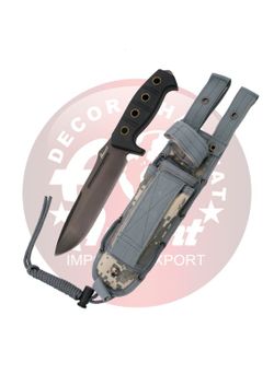 Cuchillo táctico mango G10 acero 420 negro funda ACU Amont