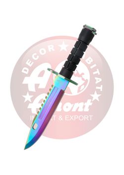 Cuchillo Mercenario tipo M9 hoja acero Rainbow Third