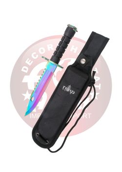 Cuchillo Mercenario tipo M9 hoja acero Rainbow Third