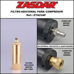 Filtro de Aire Con Conectores Para Compresor y Bombas Manuales