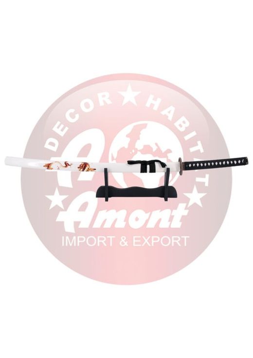 Katana Blanca Con Dragón