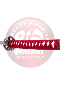 Katana Decorativa Roja Decoración de Dragón
