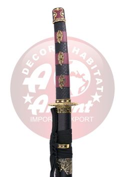 Katana decorativa serpiente negra