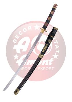 Katana decorativa serpiente negra