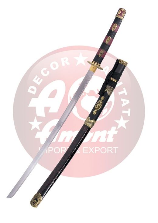 Katana decorativa serpiente negra