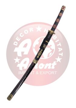 Katana decorativa serpiente negra