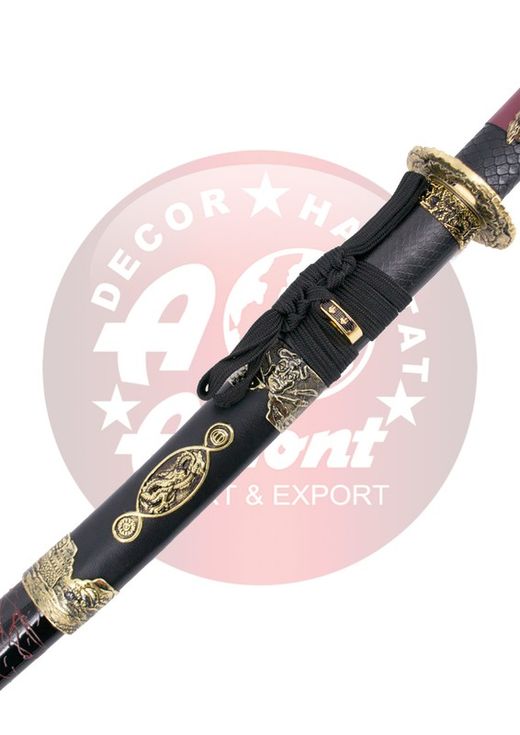 Katana decorativa serpiente negra