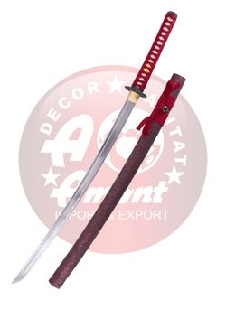 Katana Funcional granate encordado rojo