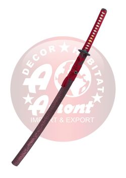 Katana Funcional granate encordado rojo