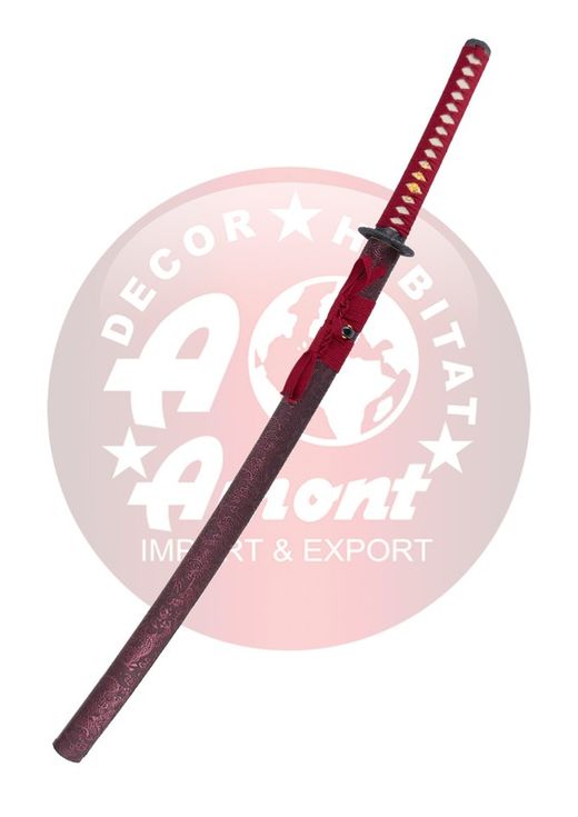 Katana Funcional granate encordado rojo
