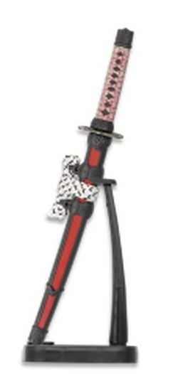 Mini Katana C/Peana Roja-Negra