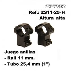Monturas Zasdar Altura Alta Ø25 Mm / Rail 9 - 11 Mm