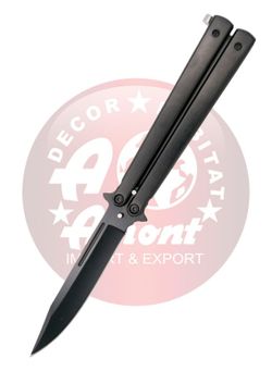 Navaja mariposa acero negro Third