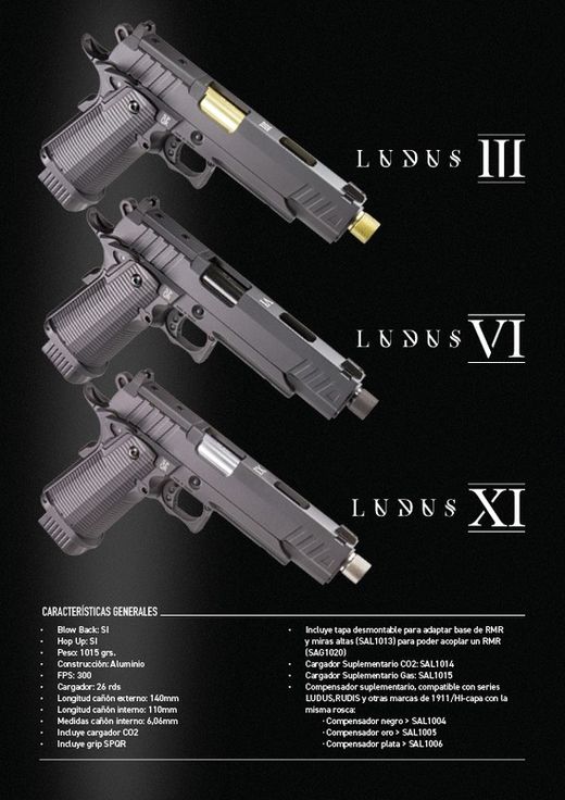 Pistola Co2 Blowback Ludus Xi Silver Secutor
