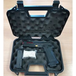 Pistola Gas Full Metal Hi-Capa 5.1 Mrp Golden Eagle New Gen Con Maletín Negro Cañón Rojo