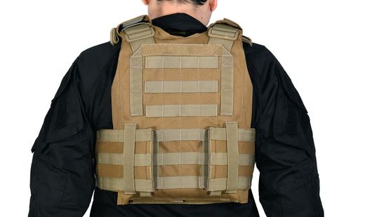 Chaleco Porta Placas Task Tan Delta Tactics 600D Sistema Molle