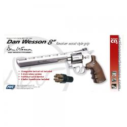 Revolver 8" Silver - 4,5 Mm Co2 Bbs Acero Dan Wesson