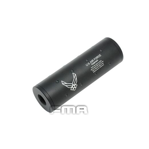 Silenciador 107Mm "U.S.A Air Force" Con Rosca Doble + -14Mm Color Negro