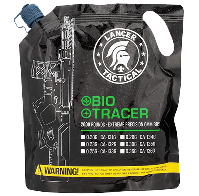 Tracer BIO BBs 0,25g x 2000 bolsa Verde BB3322 — Coronel Airsoft